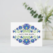 Mexican Floral Save The Date Briefkaart (Staand voorkant)