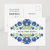 Mexican Floral Save The Date Briefkaart (Voorkant / Achterkant)