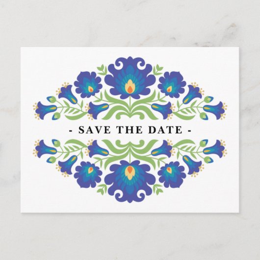 Mexican Floral Save The Date Briefkaart (Voorkant)