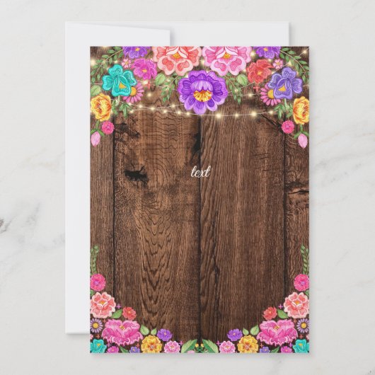 Mexican Floral String Lights Afstuderen Kaart (Achterkant)