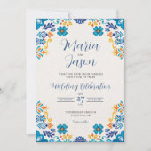 Mexican Floral Traditional Botanical Boda Wedding Kaart (Voorkant)