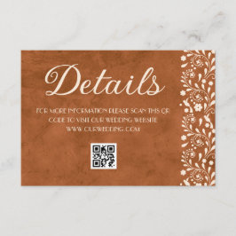 Mexican Floral Wedding Details QR code Informatiekaartje