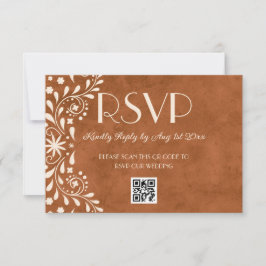 Mexican Floral Wedding QR code RSVP Kaartje