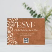 Mexican Floral Wedding QR code RSVP Kaartje (Staand voorkant)