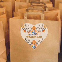 Mexican Floral Western Dank je Hart Sticker