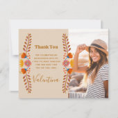 Mexican Floral Western Typografie Monogram Foto Bedankkaart (Voorkant)