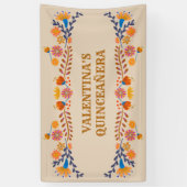 Mexican Floral Western Typografie op maat Spandoek (Verticaal)