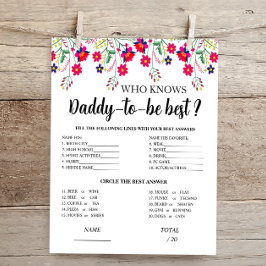 Mexican Floral Wie kent Daddy Baby shower Game