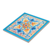 Mexican Flowers Art Keramische Tegel Tegeltje (Zijkant)