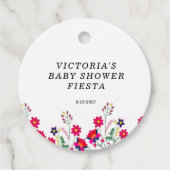 Mexican Flowers Baby shower Fiesta Bedankjes Labels (Voorkant)