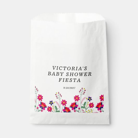 Mexican Flowers Baby shower Fiesta Bedankzakje (Voorkant)