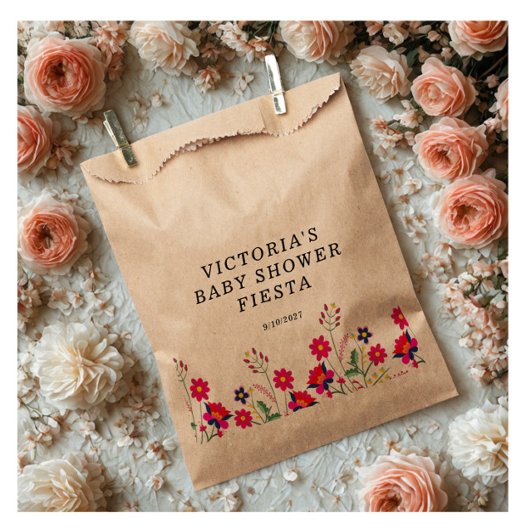 Mexican Flowers Baby shower Fiesta Bedankzakje