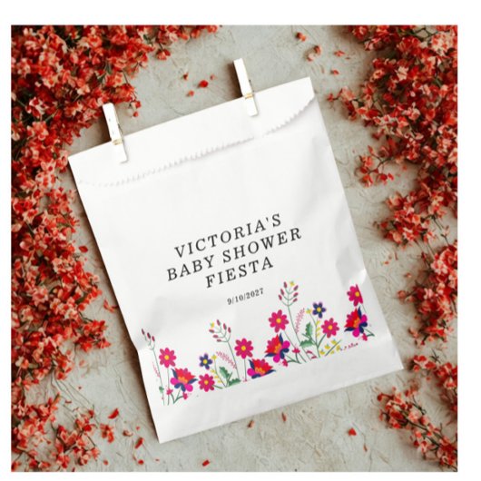 Mexican Flowers Baby shower Fiesta Bedankzakje