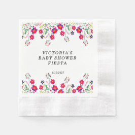 Mexican Flowers Baby Shower Fiesta Coined Paper Servet