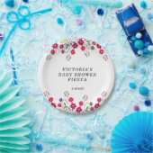 Mexican Flowers Baby shower Fiesta Papieren Bordje (Feest)