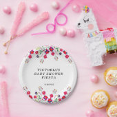 Mexican Flowers Baby shower Fiesta Papieren Bordje (Feest)