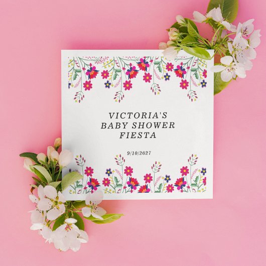 Mexican Flowers Baby shower Fiesta Servet