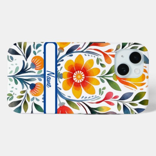 Mexican Flowers Design stoere Hoesje-mate Case-Mate iPhone Case (Achterkant (horizontaal))