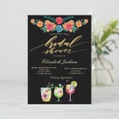 Mexican Flowers Drink Vrijgezellenfeest Kaart (Staand voorkant)