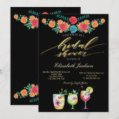 Mexican Flowers Drink Vrijgezellenfeest Kaart (Voorkant / Achterkant)