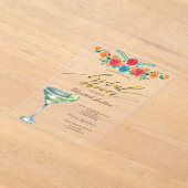 Mexican Flowers Margarita Bridal Shower Acryl Uitnodigingen (Laagn)