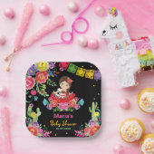 Mexican Flowers Señorita Girl Baby shower Papieren Bordje (Feest)