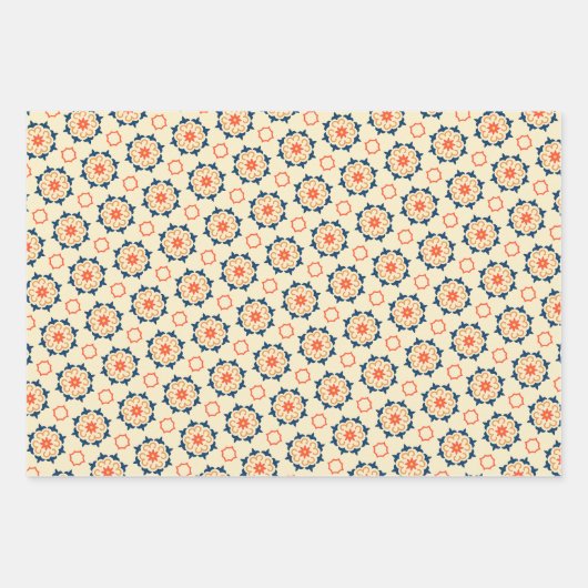 Mexican Folk Art Bloemen sinaasappel kleurrijk Inpakpapier Vel (Voorkant 3)