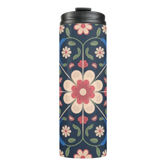 Mexican Folk Art Floral Pattern Thermosbeker (Voorkant)