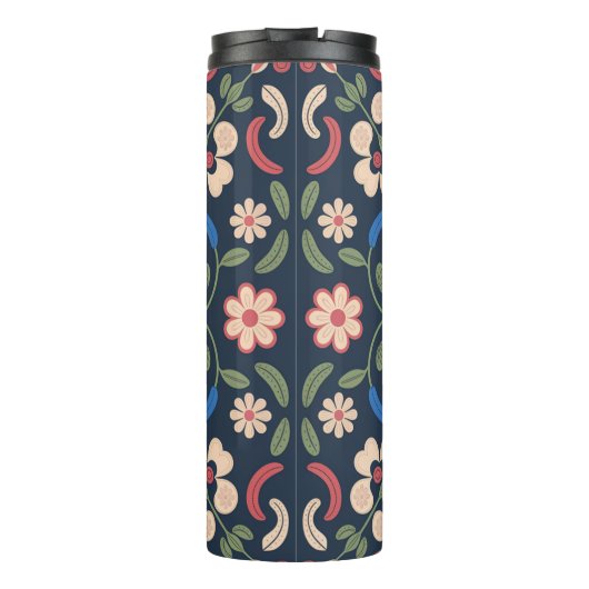 Mexican Folk Art Floral Pattern Thermosbeker (Achterkant)