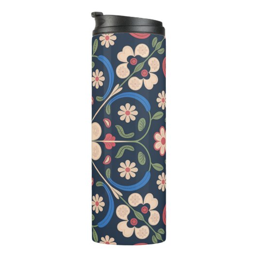 Mexican Folk Art Floral Pattern Thermosbeker (Geroteerd rechts)