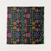 Mexican folk art seamless pattern, colorful design wandkleed (Voorkant (horizontaal))