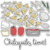 Mexican food: Chilaquiles Rojos (fried tortillas) Sticker (Voorkant)