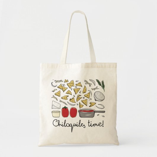 Mexican food: Chilaquiles Rojos (fried tortillas) Tote Bag (Voorkant)