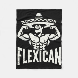 Mexican Funny Flexican Bodybuilding Flexing Muscle Fleece Deken