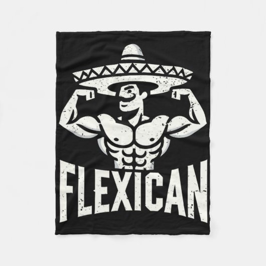 Mexican Funny Flexican Bodybuilding Flexing Muscle Fleece Deken (Voorkant)