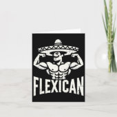 Mexican Funny Flexican Bodybuilding Flexing Muscle Kaart (Voorkant)