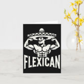 Mexican Funny Flexican Bodybuilding Flexing Muscle Kaart (Gele Bloem)