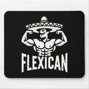 Mexican Funny Flexican Bodybuilding Flexing Muscle Muismat