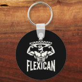 Mexican Funny Flexican Bodybuilding Flexing Muscle Sleutelhanger (Voorkant)