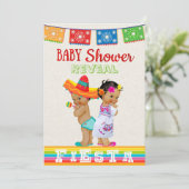 Mexican Gender Reveal Baby shower Invitation Kaart (Staand voorkant)