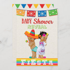 Mexican Gender Reveal Baby shower Invitation Kaart