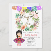 Mexican Girl Baby shower Invitation Kaart (Voorkant)