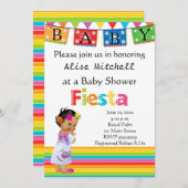 Mexican Girl Baby shower Invitation Kaart (Voorkant / Achterkant)