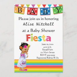 Mexican Girl Baby shower Invitation Kaart