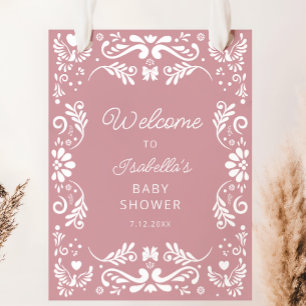 Mexican Girl Baby shower Welkom Poster