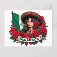 Mexican Girl Viva mexico Vlag illustratie