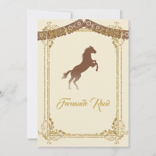 Mexican Gold Brown Fiesta Boy Baptism Christening Kaart (Achterkant)