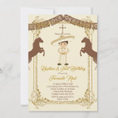 Mexican Gold Brown Fiesta Boy Baptism Christening Kaart (Voorkant)
