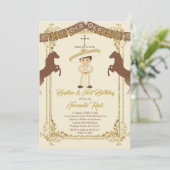 Mexican Gold Brown Fiesta Boy Baptism Christening Kaart (Staand voorkant)