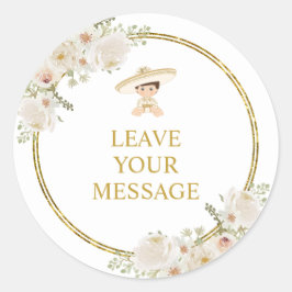 Mexican Gold Fiesta Boy doop uw bericht Ronde Sticker
